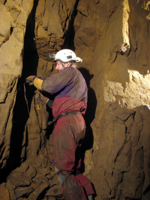 Malc placing a new spit for the second pitch