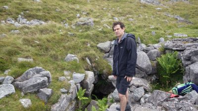 Zeb at the entrance to Ogof Garn-Y-Bica