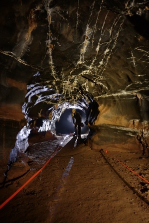 Tom in Selenite Tunnel