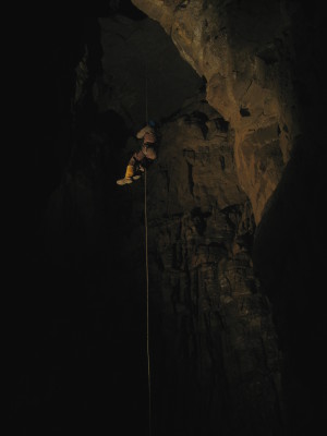 Huw Durban ascends The Lost Crusade pitch - 22m